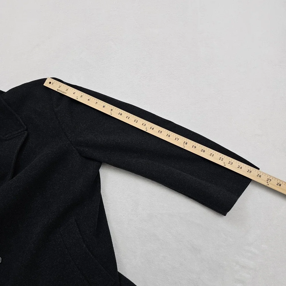 Ralph Lauren Corso Overcoat Mens Large Charcoal Grey Wool Blend Academia Classic